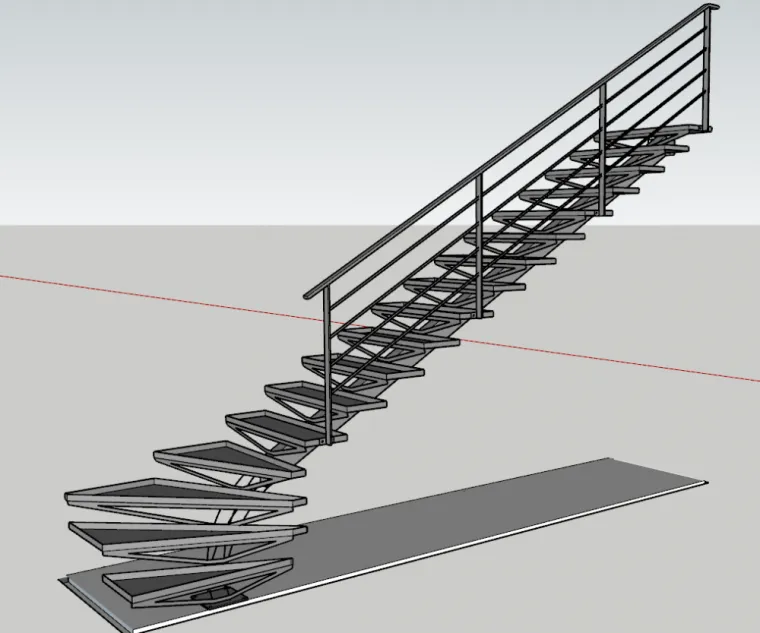 Réalisation d'un escalier quart tournant à Vienne (38), Vienne, DELORME METALLERIE